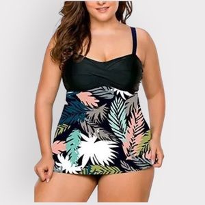 Women’s Adjustable Straps Top Tankini Swimsuit XL NWOT